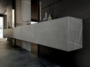 SKILL GRES by MODULNOVA - Mobile bagno in gres e rovere con specchio e illuminazione - 3