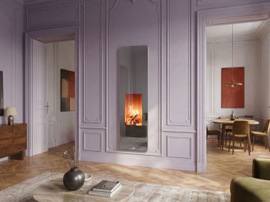 Complemento d’arredo con effetto fiamma, specchio e illuminazione integrata, che ionizza e riscalda l’ambiente 051 MIRROR 051 element