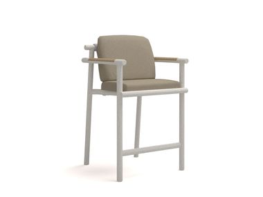 High powder coated aluminium garden stool with back AURORA SEMISTOOL 10Deka