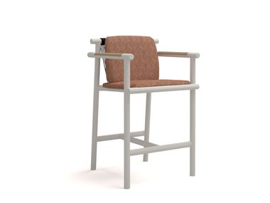 High powder coated aluminium garden stool with back AURORA CORD BARSTOOL 10Deka