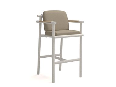 High powder coated aluminium garden stool with back AURORA BARSTOOL 10Deka