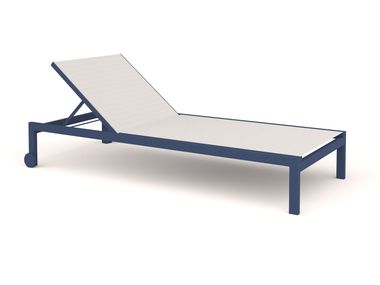 Lettino da giardino reclinabile in textilene con ruote MILOS GRAND SUNLOUNGER 10Deka