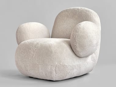 Poltrona in pelle di pecora TOE ARMCHAIR FLAT SANDSHELL 101 Copenhagen