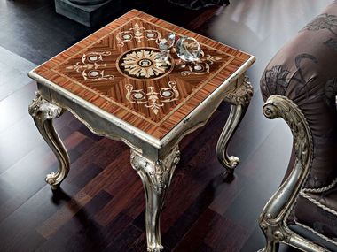 Square solid wood coffee table for living room 12628 Modenese Luxury Interiors