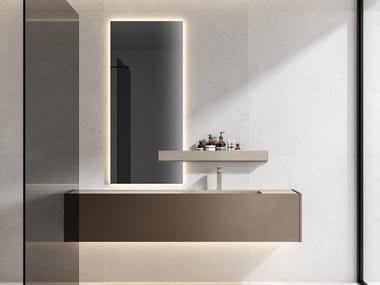 Edoné by Agorà, HEX 2335 Mobile lavabo sospeso con lavabo integrato