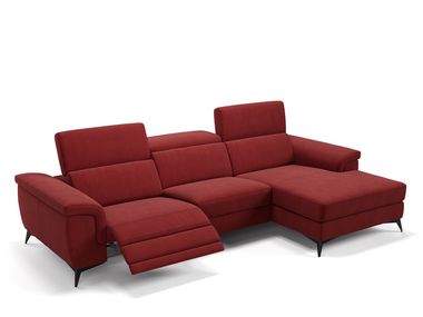 Fabric sofa with chaise longue AMARO Sofanella