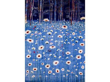 Rectangular wool rug with floral pattern FLOWER MEADOW 3 Zollanvari