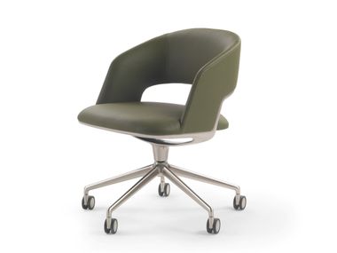 Sedia ufficio operativa girevole con ruote a 5 razze ALMA Flexform