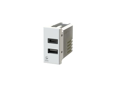 4 BOX, 4B.HC.USB.30 Alimentatore da incasso USB 3.0 per serie civile