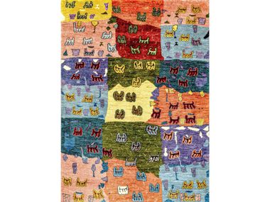 Patterned rectangular wool rug LAMBSKINS Zollanvari