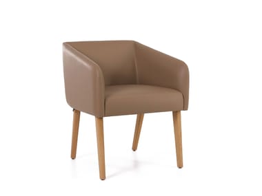 5A Design, ERA Sedia imbottita in pelle con braccioli