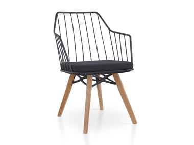 5A Design, PREMIERE METAL VITO Sedia in tessuto con braccioli