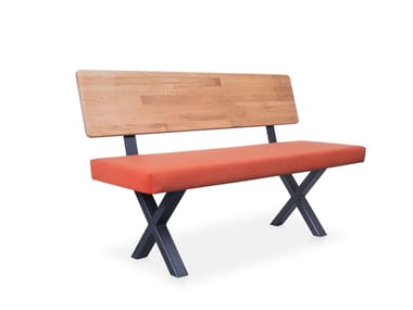 5A Design, XX OAK Panca in tessuto con schienale