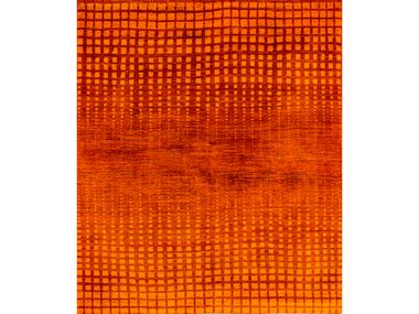 Rectangular wool rug PERSPECTIVE IN TERRACOTTA Zollanvari