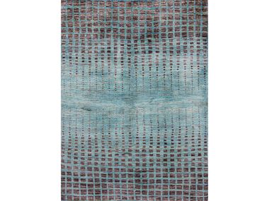 Rectangular wool rug PERSPECTIVE IN BLUE Zollanvari