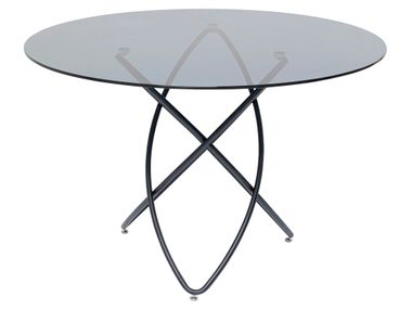 Round glass and steel table MOLEKULAR BLACK KARE Design
