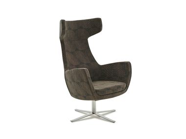 High-back fabric armchair with spoke base AFFARI X ADDO Furniture