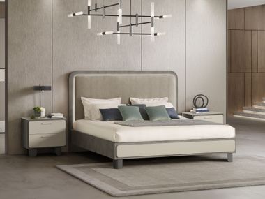 Doppelbett mit Polsterkopfteil PERLA ADORA