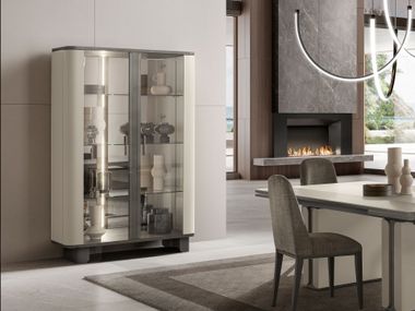 Wood and glass display cabinet PERLA ADORA