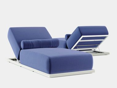 Outdoor Chaise longue with powder-coated aluminium frame  CODE - KEY WEST AKT GROUP