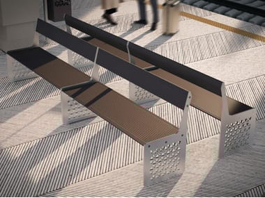 Panchina in alluminio con schienale SELVA ALUSCALAE