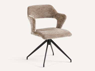Silla giratoria de terciopelo con brazos ASYAR AMPM