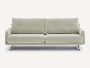 Sofá lineal en terciopelo stonewashed DELICATO AMPM