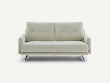 Sofá lineal de 2 plazas en terciopelo stonewashed DELICATO AMPM