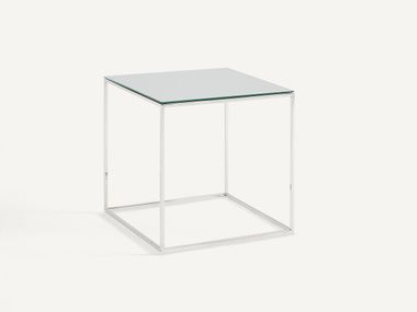 Mesa de centro quadrada de metal cromado MAHAUT AMPM