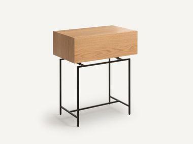 Comodino in legno impiallacciato con cassetti OREKO AMPM