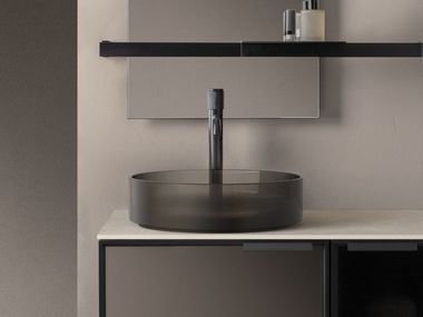 Lavabo da appoggio rotondo o ovale in Cristalblu CIOTOLA FASHION CRISTALBLU ARBLU