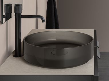 Lavabo da appoggio rotondo o ovale in Cristalblu CIOTOLA FASHION CRISTALBLU ARBLU