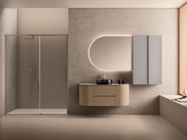 Mobile lavabo sospeso con lavabo integrato HITO SEMICURVO HT1054 ARBLU