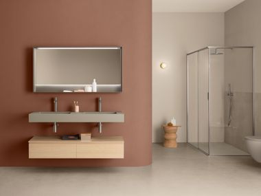 Double wall-mounted Pietrablu washbasin HITO LINEAR HT1064 ARBLU
