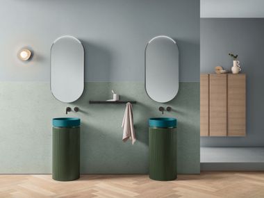 Mobile lavabo da terra con lavabo Fashion in appoggio HITO MONOLITE HT1046 ARBLU