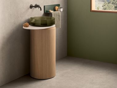 Mobile lavabo da terra con lavabo Fashion in appoggio HITO MONOLITE HT1045 ARBLU