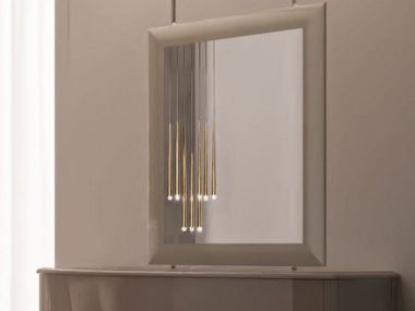 Specchio rettangolare con cornice da parete ARES GOLD CASA +39