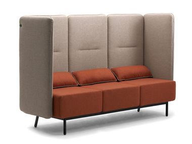 Sofá 3 lugares a prova de fogo de tecido com tomada USB AROUND Leyform