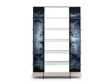 Freestanding glass and metal bookcase MARCIANA ARTE VENEZIANA