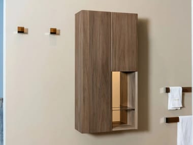 ARTELINEA, PLISSÈ SYSTEM Pensile bagno a giorno in legno con ante