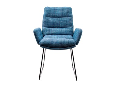 Sled base upholstered chair with armrests ARVA | Chair with armrests