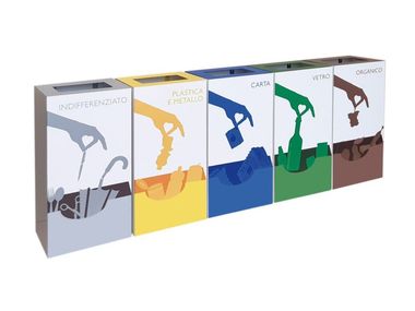 Metal waste paper bin for waste sorting ECO 1.0 PLUS A.U.ESSE
