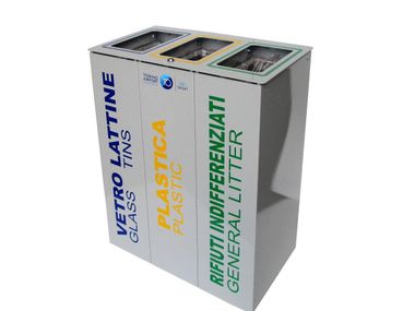 Metal waste paper bin for waste sorting ECO 3.0 A.U.ESSE