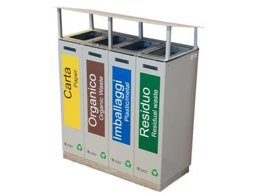 Litter bin with lid for waste sorting ECO 4.0 A.U.ESSE