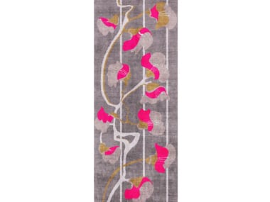 Rectangular wool rug with floral pattern AVENUE HECTOR GUIMARD