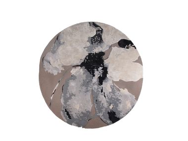 Round viscose and wool rug FLOREO AYTM
