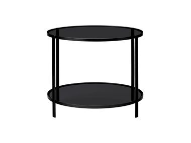 Tavolino rotondo in acciaio e vetro FUMI AYTM