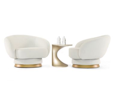 Poltrona girevole in pelle con braccioli ALANA Able