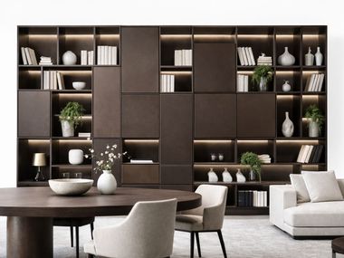 Freestanding MDF bookcase with built-in lights DAVID Able