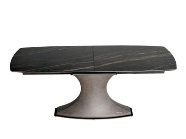 Tavolo allungabile con top in marmo e base in pelle DONIQUE Able